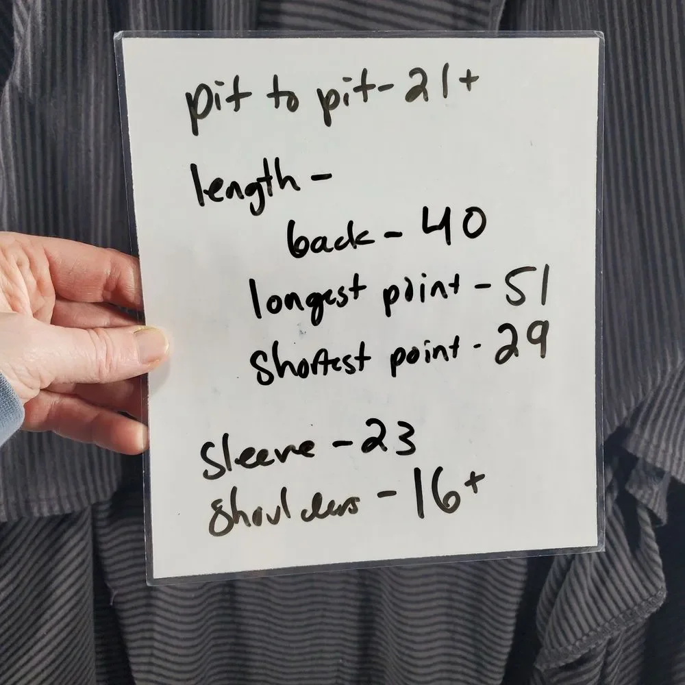 L Bryn Walker Knit Striped Shawl Collar Waterfall Cardigan Longline Lagenlook - Picture 3 of 13